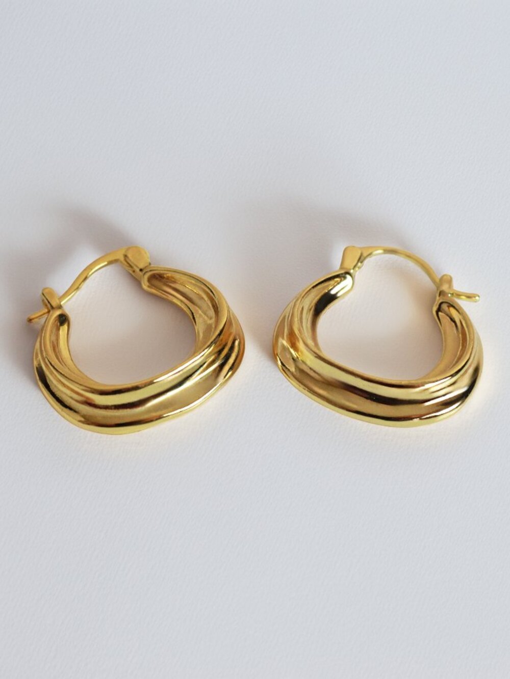 Sculpted Gold Hoop Earrings